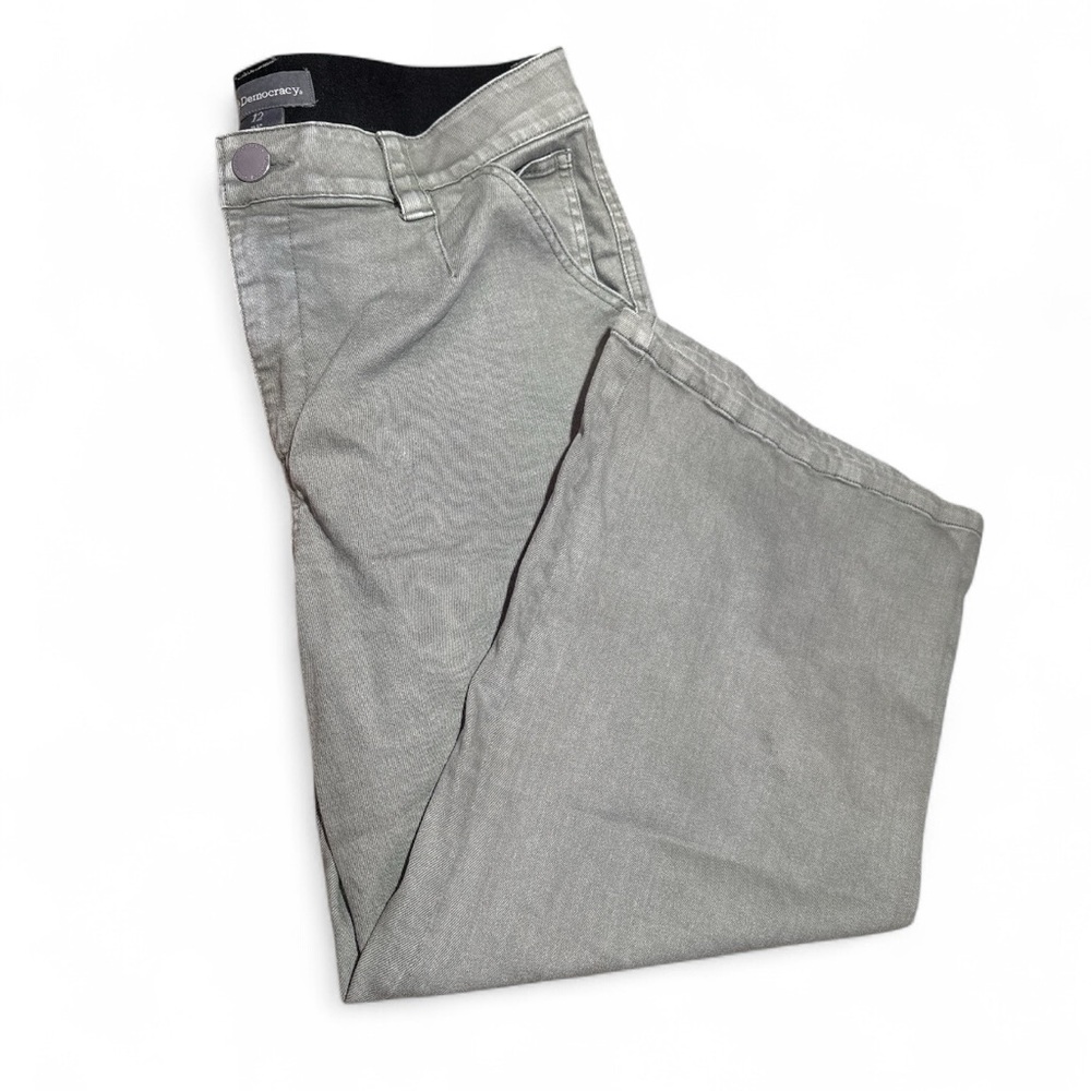 Democracy Crop Wide Leg Deep Seagrass Boyfriend Jeans - 10 - Picture 4 of 7